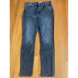 We The Free People Jeans Women 31 Black High Rise Stretch Straight Denim Zip Fly